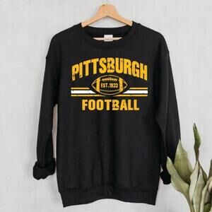 Pittsburgh Football Retro Crewneck Sweatshirt Unisex